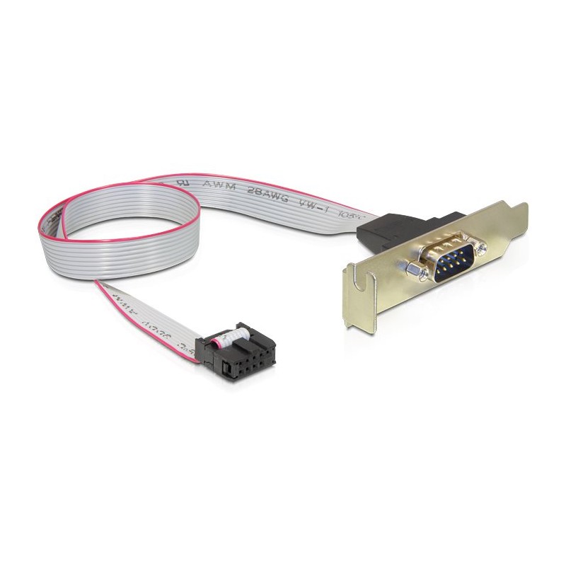 Delock Slot Bracket 1 x Serial - Sériový panel - DB-9 (M) do 9 pinová IDC (F) - 40 cm