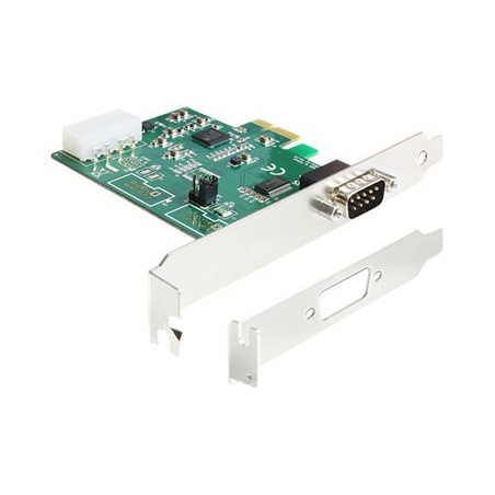 Delock PCI Express Card 1 x Serial RS-232 High Speed 921K with Voltage supply - Sériový adaptér - PCIe 2.0 nízký profil - RS-232