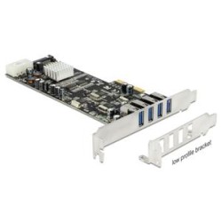 Delock PCI Express Card 4 x external USB 3.0 Quad Channel - USB adaptér - PCIe 2.0 x4 - USB 3.0 x 4