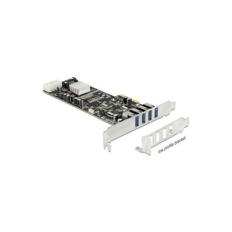 Delock PCI Express Card 4 x external USB 3.0 Quad Channel - USB adaptér - PCIe 2.0 x4 - USB 3.0 x 4