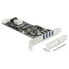 Delock PCI Express Card 4 x external USB 3.0 Quad Channel - USB adaptér - PCIe 2.0 x4 - USB 3.0 x 4