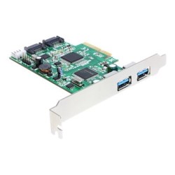 Delock PCI Express Card 2 x external USB 3.0, 2 x internal SATA 6 Gb/s - Úložiště / USB3.0 ovladač - USB 3.0 / SATA 6Gb/s