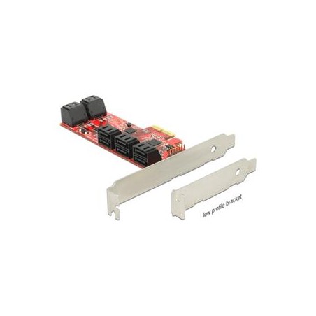 Delock - Řadič úložiště - 10 Kanál - SATA 6Gb/s - nízký profil - PCIe 2.0 x2
