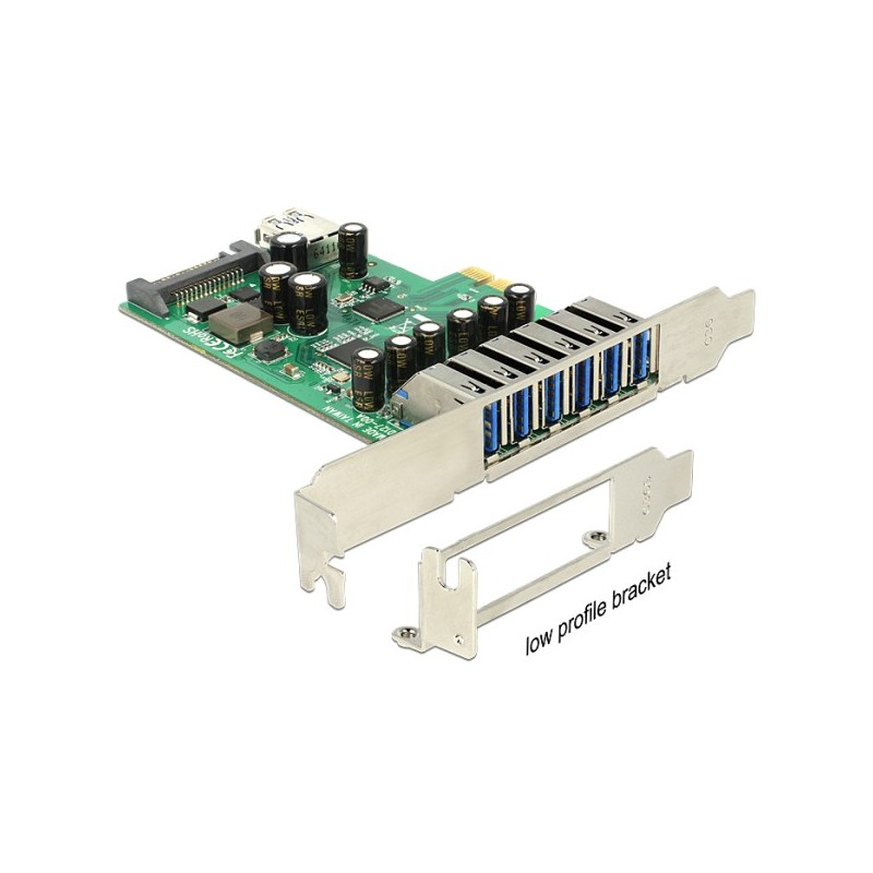 Delock PCI Express Card 6 x extern + 1 x intern USB 3.0 - USB adaptér - PCIe 2.0 - USB 3.0 x 7