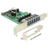 Delock PCI Express Card 6 x extern + 1 x intern USB 3.0 - USB adaptér - PCIe 2.0 - USB 3.0 x 7
