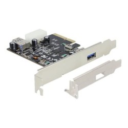 Delock PCI Express x4 Card 1 x external + 1 x internal SuperSpeed USB 10 Gbps (USB 3.1, Gen 2) - USB adaptér - PCIe 3.0 x4