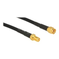 Delock CFD200 - Prodlužovací anténní kabel - RP-SMA (F) do RP-SMA (M) - 1 m - CFD-200 - černá