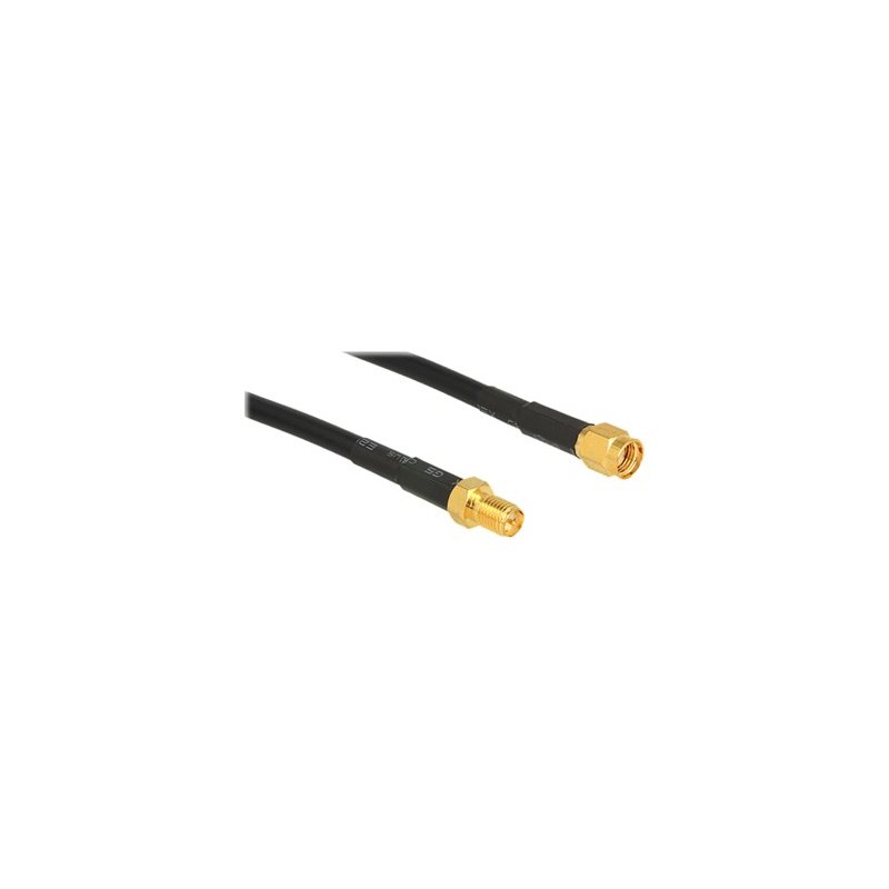 Delock CFD200 - Prodlužovací anténní kabel - RP-SMA (F) do RP-SMA (M) - 1 m - CFD-200 - černá