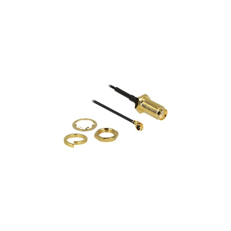 Delock - Kabel antény - I-PEX se zdířkami (female) do SMA s piny (male) - 5 cm - koaxiál