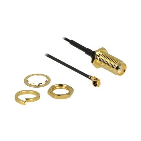 Delock - Kabel antény - I-PEX se zdířkami (female) do SMA s piny (male) - 5 cm - koaxiál