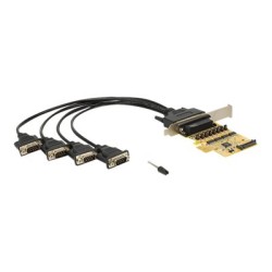 Delock PCI Express Card 4 x Serial with voltage supply - Sériový adaptér - PCIe 2.0 - RS-232 x 4