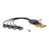 Delock PCI Express Card 4 x Serial with voltage supply - Sériový adaptér - PCIe 2.0 - RS-232 x 4