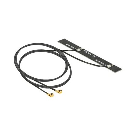Delock WLAN Twin Antenna - Anténa - 6.16 cm - Wi-Fi - 5 dBi - vnitřní - černá
