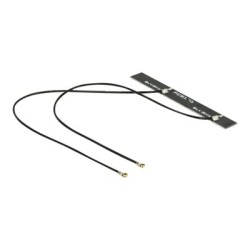 Delock WLAN Twin Antenna 2 x MHF IV 802.11 ac/a/h/b/g/n 5 dBi 150 mm PCB internal self adhesive - Anténa - Wi-Fi - 5 dBi - černá