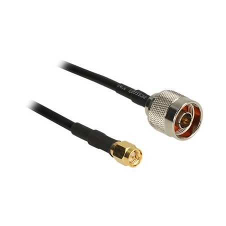 Delock - Kabel antény - N konektor zástrčka do SMA zástrčka - 15 m - koaxiál - černá