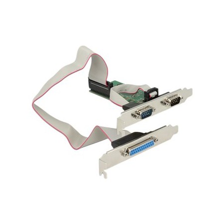 Delock PCI Express Card 2 x Serial RS-232 + 1 x Parallel - Paralelně-sériový adaptér - PCIe 2.0 nízký profil - RS-232 x 2 +
