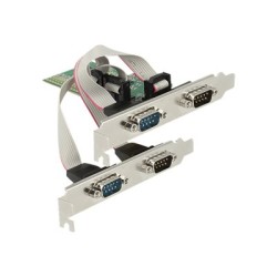 Delock PCI Express Card 4 x Serial RS-232 - Sériový adaptér - PCIe 2.0 nízký profil - RS-232 x 4