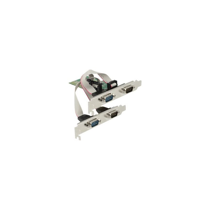 Delock PCI Express Card 4 x Serial RS-232 - Sériový adaptér - PCIe 2.0 nízký profil - RS-232 x 4