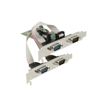 Delock PCI Express Card 4 x Serial RS-232 - Sériový adaptér - PCIe 2.0 nízký profil - RS-232 x 4
