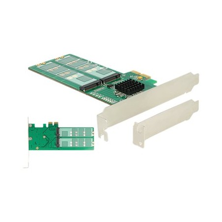 Delock PCI Express Card 4 x internal M.2 Key B - Low Profile Form Factor - Řadič úložiště - M.2 Card - nízký profil - PCIe 2.0