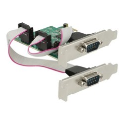 Delock PCI Express Card 2 x Serial RS-232 High Speed 921K with Voltage supply - Sériový adaptér - PCIe 2.0 - RS-232 x 2