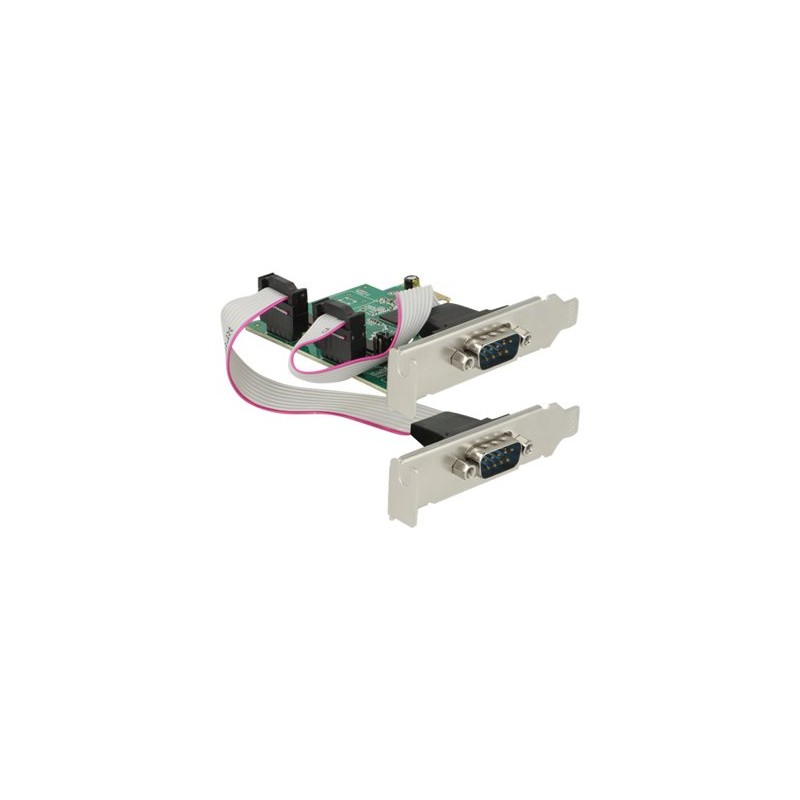 Delock PCI Express Card 2 x Serial RS-232 High Speed 921K with Voltage supply - Sériový adaptér - PCIe 2.0 - RS-232 x 2