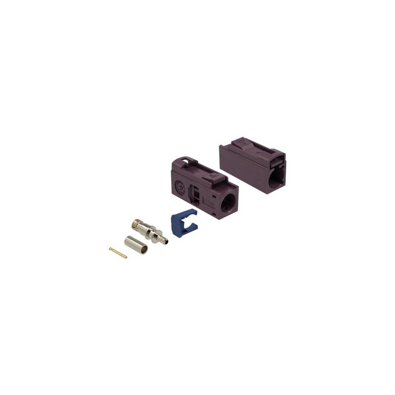 Delock FAKRA D jack 25 mm (long) for crimping - Modul - FAKRA D - bordó fialová, RAL 4004