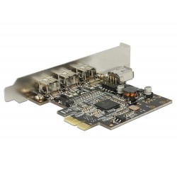 Delock PCI Express Card 3 x external FireWire B + 1 x internal FireWire A - Adaptér firewire - PCIe - FireWire 800