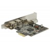 Delock PCI Express Card 3 x external FireWire B + 1 x internal FireWire A - Adaptér firewire - PCIe - FireWire 800