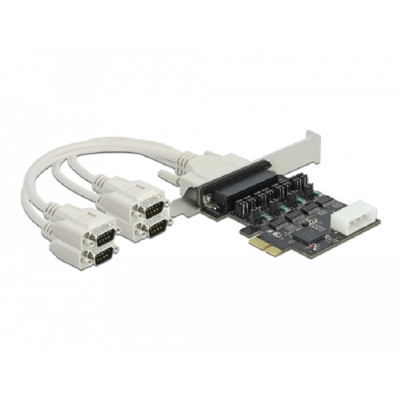 Delock - Sériový adaptér - PCIe 2.0 nízký profil - RS-232 x 4 - černá