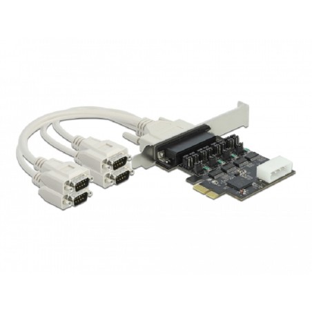 Delock - Sériový adaptér - PCIe 2.0 nízký profil - RS-232 x 4 - černá