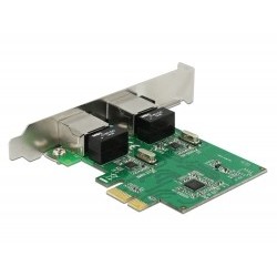 Delock PCI Express Card 2 x Gigabit LAN - Sítový adaptér - PCIe 1.1 nízký profil - Gigabit Ethernet x 2
