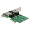 Delock PCI Express Card 2 x Gigabit LAN - Sítový adaptér - PCIe 1.1 nízký profil - Gigabit Ethernet x 2