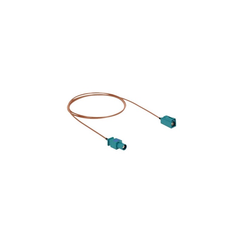 Delock - Kabel antény - konektor FAKRA Z zástrcka do konektor FAKRA Z zásuvka - 1 m - koaxiál - RAL 5021, modrá water blue