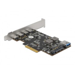 Delock - USB adaptér - PCIe 3.0 x4 nízký profil - USB-C 3.2 Gen 2 x 4 + USB 3.2 Gen 2 (vnitřní) x 1