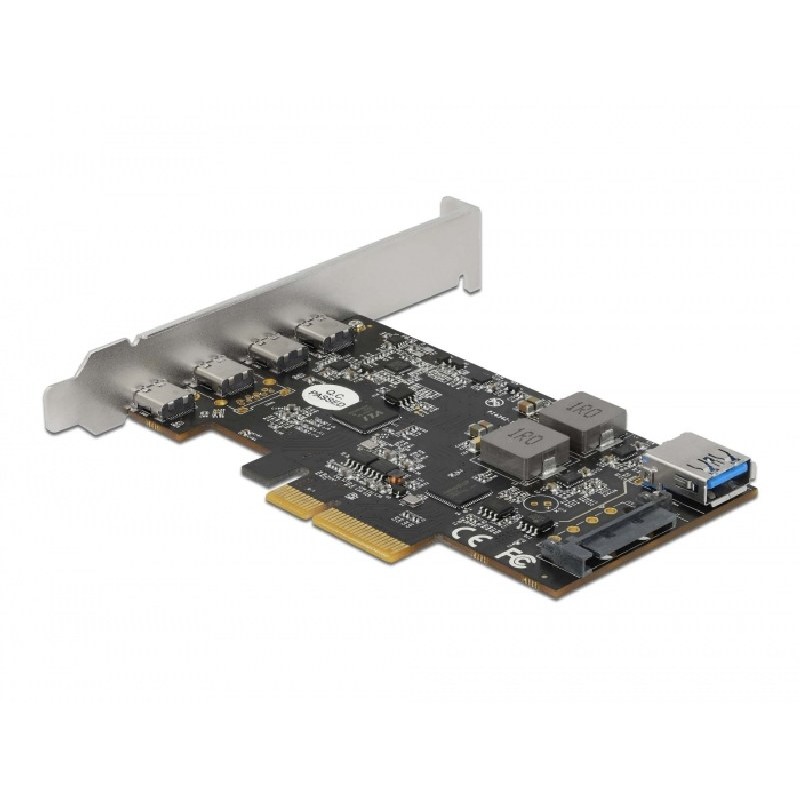 Delock - USB adaptér - PCIe 3.0 x4 nízký profil - USB-C 3.2 Gen 2 x 4 + USB 3.2 Gen 2 (vnitřní) x 1