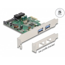 Delock - USB adaptér - PCIe 2.0 nízký profil - USB, USB 2.0, USB 3.0, USB 3.2 Gen 1