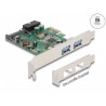 Delock - USB adaptér - PCIe 2.0 nízký profil - USB, USB 2.0, USB 3.0, USB 3.2 Gen 1