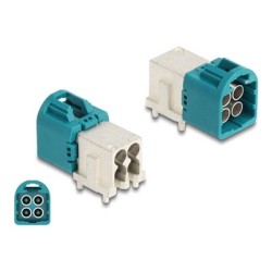 Delock - Zástrcka antény - zahnutá, PCB - mini FAKRA Z quad - RAL 5021, modrá water blue