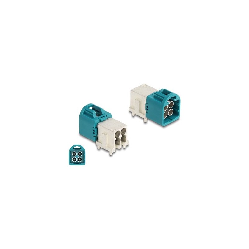 Delock - Zástrcka antény - zahnutá, PCB - mini FAKRA Z quad - RAL 5021, modrá water blue