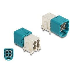 Delock - Zástrcka antény - dolu zahnutá, PCB - mini FAKRA Z quad - RAL 5021, modrá water blue