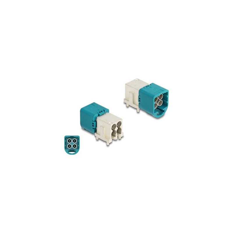 Delock - Zástrcka antény - dolu zahnutá, PCB - mini FAKRA Z quad - RAL 5021, modrá water blue