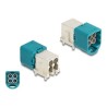 Delock - Zástrcka antény - dolu zahnutá, PCB - mini FAKRA Z quad - RAL 5021, modrá water blue