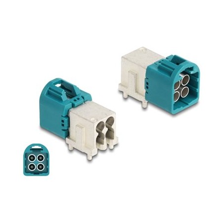 Delock - Zástrcka antény - zahnutá, PCB - mini FAKRA Z - RAL 5021, modrá water blue