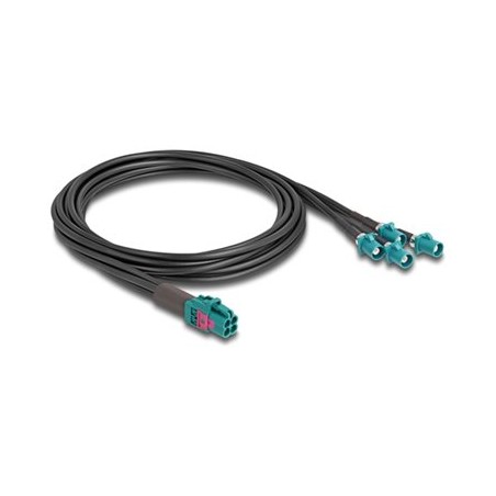 Delock - Kabel antény - konektor mini FAKRA Z quad (M) do konektor FAKRA Z (M) - 1 m - RAL 5021, modrá water blue