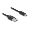 Delock - USB kabel - USB (M) reverzní do USB-C (M) - USB 2.0 - 2 A - 80 cm - svinutý, snadný USB - cerná
