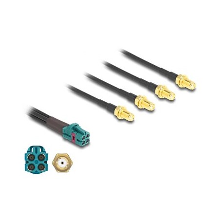 Delock - Kabel antény - mini konektor FAKRA Z (M) do SMA (M) - 20 cm - modrá, RAL 5021