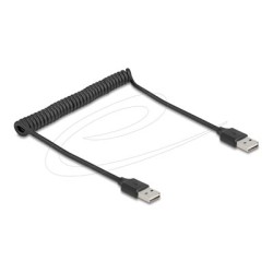 Delock - Kabel USB - USB (M) reverzní do USB (M) - USB 2.0 - 2 A - 80 cm - svinutý, snadný USB - cerná