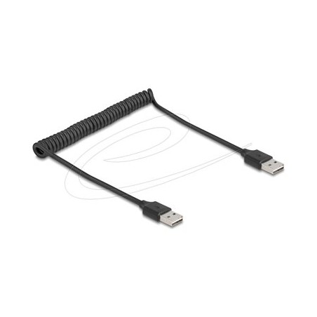 Delock - Kabel USB - USB (M) reverzní do USB (M) - USB 2.0 - 2 A - 80 cm - svinutý, snadný USB - cerná