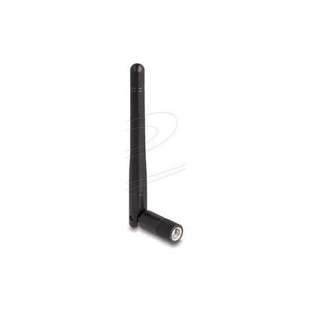 Delock - Anténa - WLAN 802.11 ac/ax/a/b/g/n, RP-SMA konektor, se sklopným kloubem - 2 dBi - všesmerová - cerná